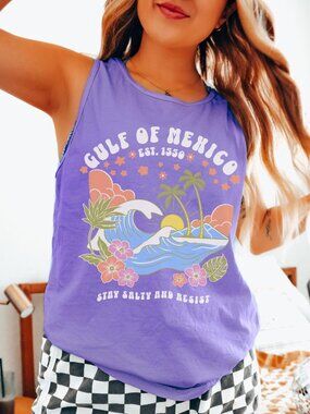 Gulf of Mexico Tank Top 🌊✨ | Progressive Beach Graphic Tank